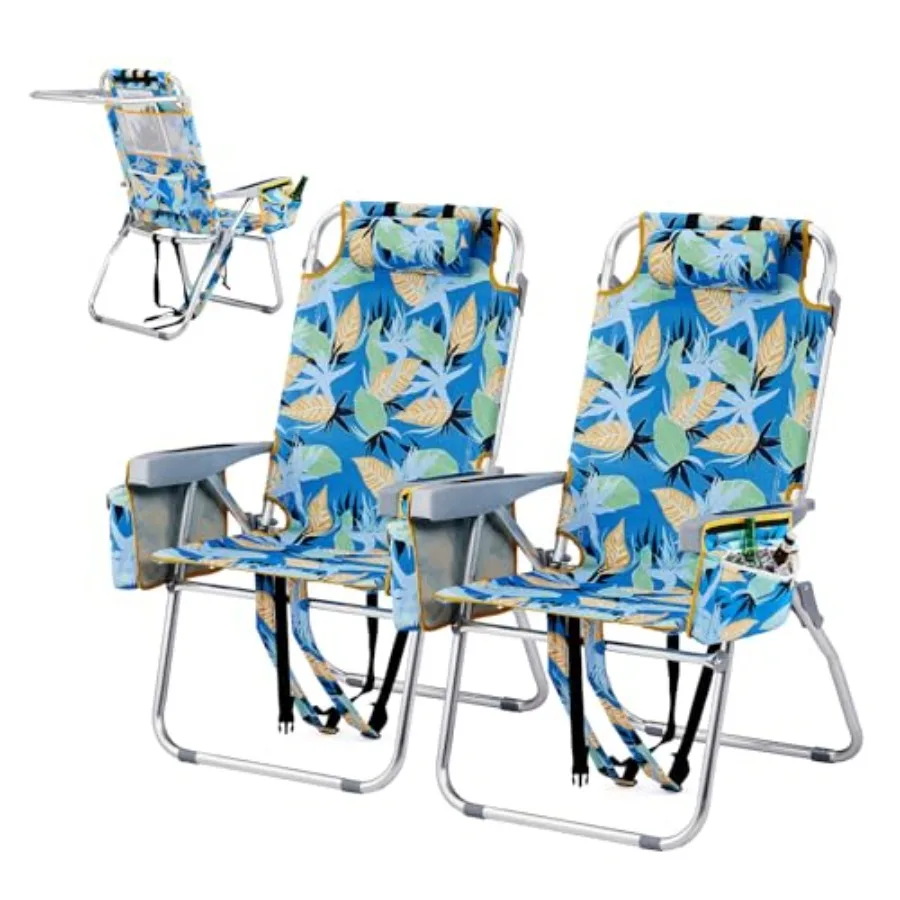 Beach camping chairs for adults: lightweight folding tall chairs with 5-position recline, cooler bag, cup holders, towel bar, 2
Beach camping chairs for adults: lightweight folding tall chairs with 5-position recline, cooler bag, cup holders, towel bar, 2