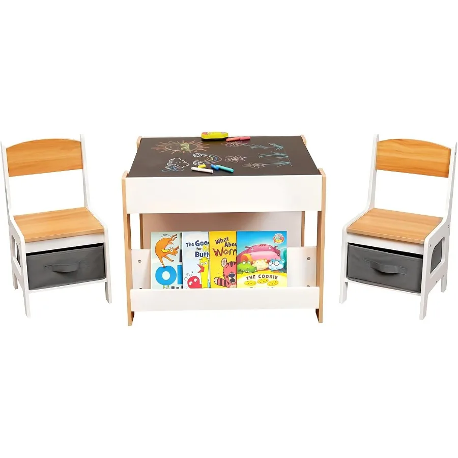 Table and Chair Set 2 Chairs Included Child Wooden Activity Furniture with Storage Bins Boxes and Book Organiser 2 in 1 Detacha
Table and Chair Set 2 Chairs Included Child Wooden Activity Furniture with Storage Bins Boxes and Book Organiser 2 in 1 Detacha