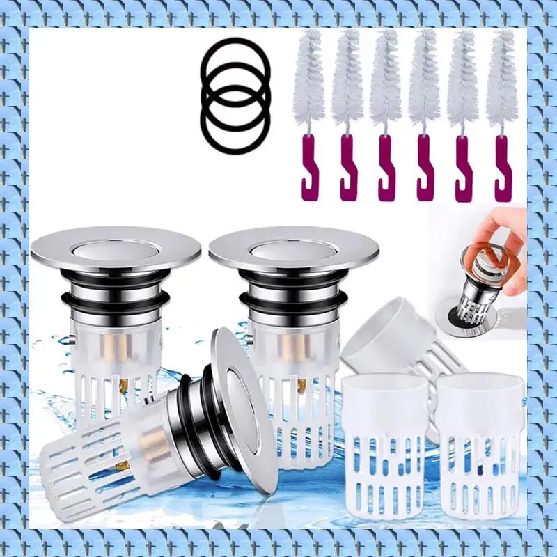 NOCM 3Pcs Bathroom Sink Drain Strainer Hair Catchers, With Copper Bounce Core Sink Drain Filter For 1.2-1.5Inch Drain Holes
NOCM 3Pcs Bathroom Sink Drain Strainer Hair Catchers, With Copper Bounce Core Sink Drain Filter For 1.2-1.5Inch Drain Holes