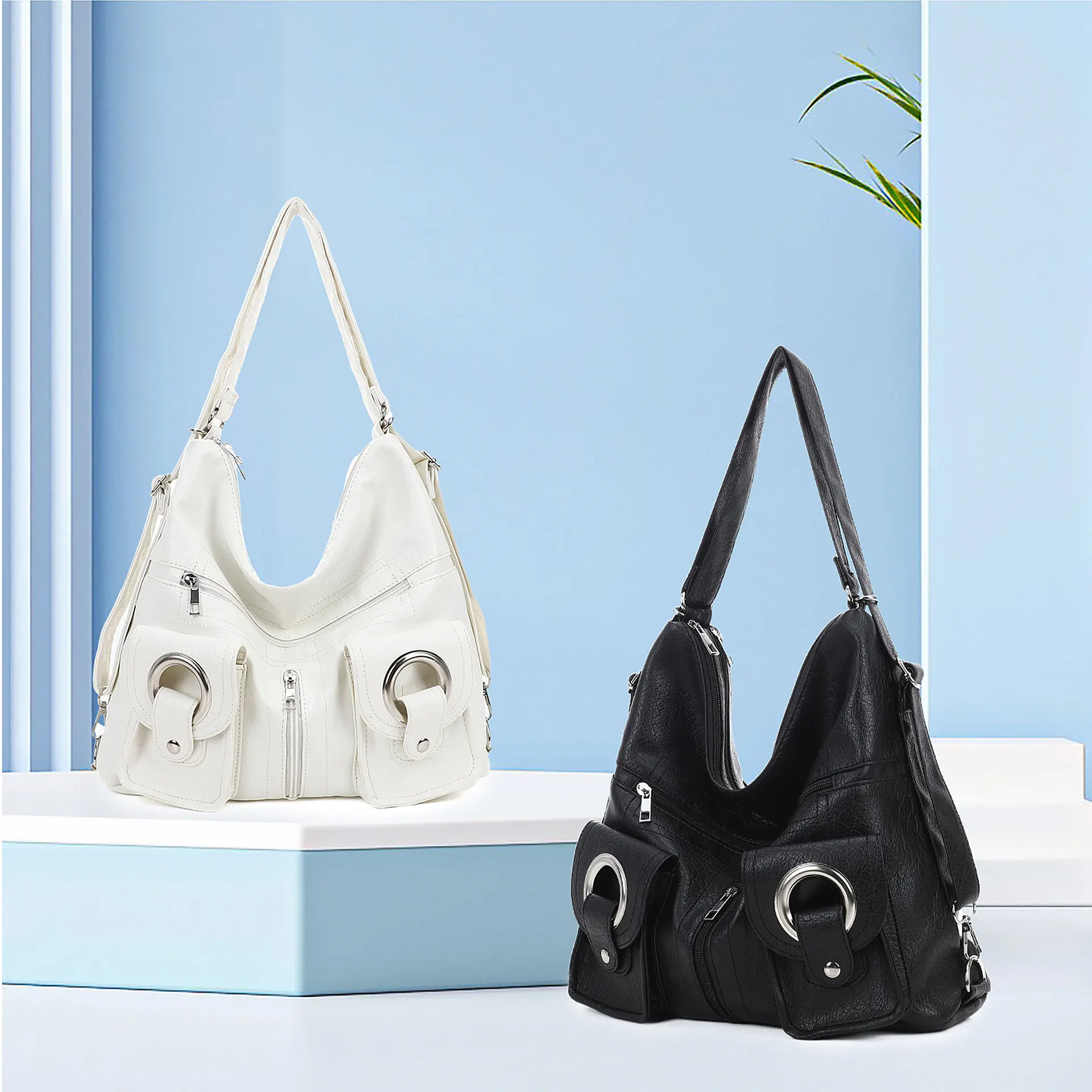 Simple Versatile Multi-functional Backpack Large Capacity Commuting Tote Bag Motorcycle Style Casual One-shoulder Crossbody Bag
Simple Versatile Multi-functional Backpack Large Capacity Commuting Tote Bag Motorcycle Style Casual One-shoulder Crossbody Bag