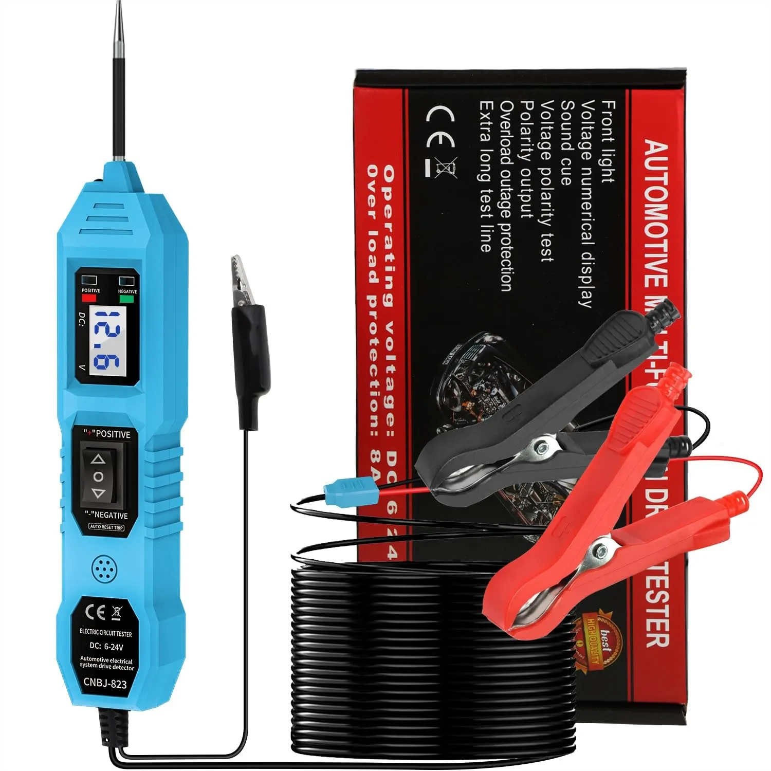 Automotive Circuit Tester, 6V/12V/24V DC Power Probe for Car Electrical Systems, Multifunctional Voltage and Short Circuit
Automotive Circuit Tester, 6V/12V/24V DC Power Probe for Car Electrical Systems, Multifunctional Voltage and Short Circuit