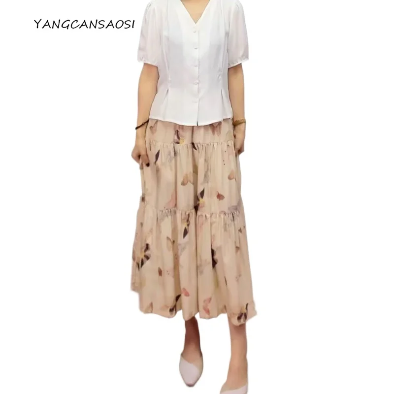 2025 Women's Casual Clothing 2.7m Large Hem 70% Natural Mulberry Silk 30% Cotton A-line Elastic Waist Printed Beach Skirt
2025 Women's Casual Clothing 2.7m Large Hem 70% Natural Mulberry Silk 30% Cotton A-line Elastic Waist Printed Beach Skirt