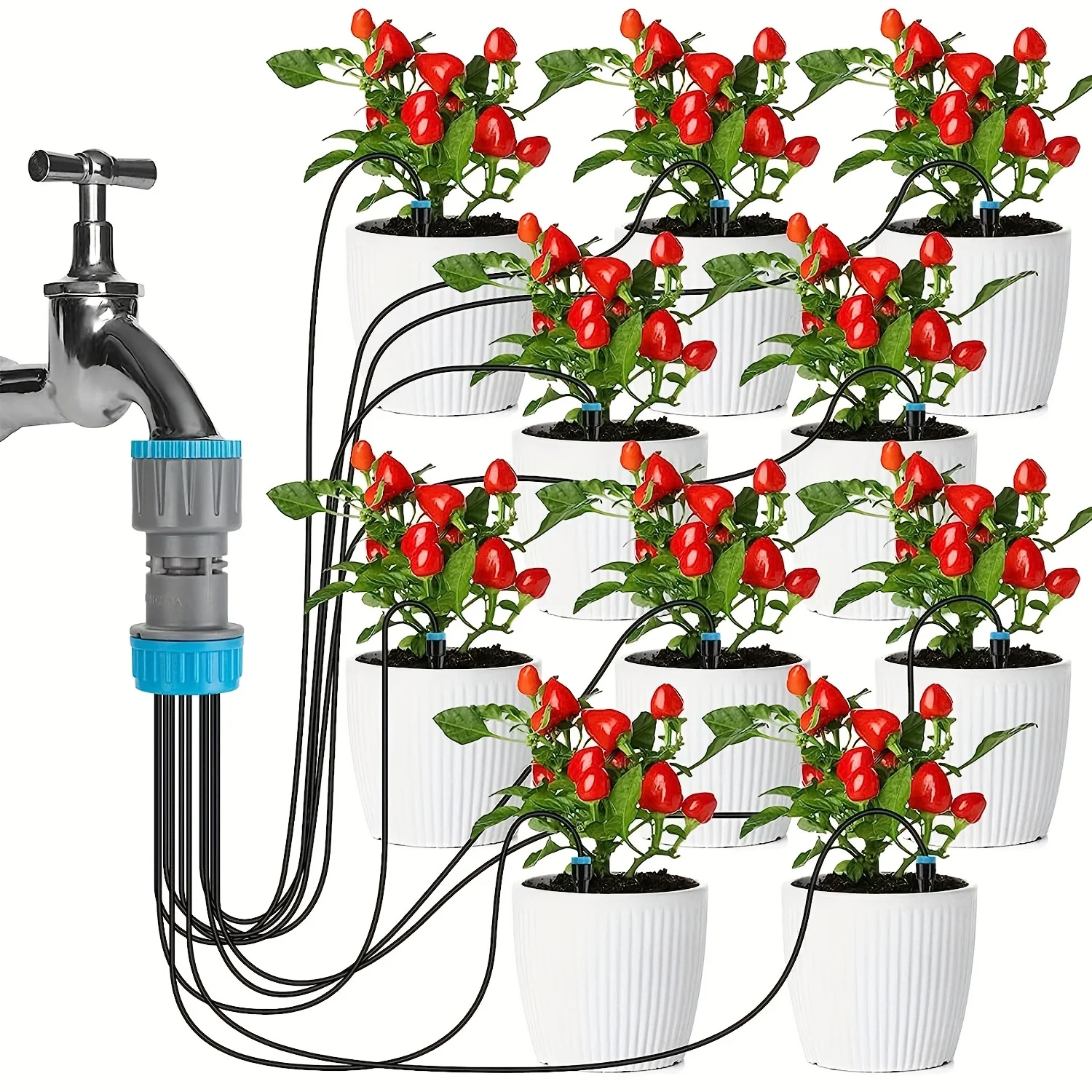 10-Head Automatic Drip Irrigation Kit Garden Watering Device 1/2 Inch(20mm) Threaded Connection for Greenhouse Balcony Potted
10-Head Automatic Drip Irrigation Kit Garden Watering Device 1/2 Inch(20mm) Threaded Connection for Greenhouse Balcony Potted