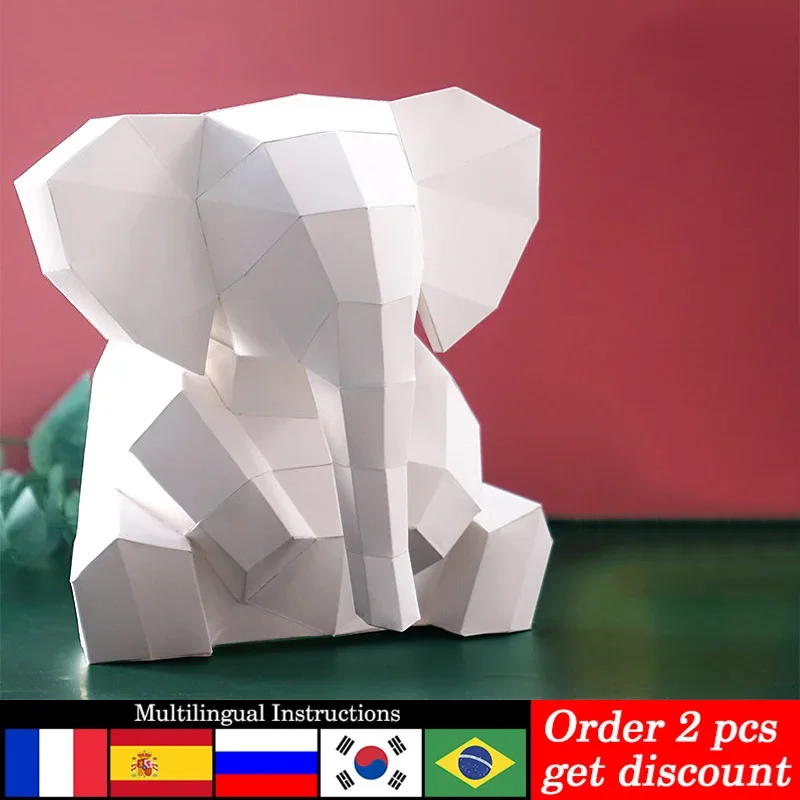 Elephant Animal Decor Home Origami Decoration Paper Model,Low Poly 3D Papercraft Art,Handmade DIY Teens Adult Craft RTY203
Elephant Animal Decor Home Origami Decoration Paper Model,Low Poly 3D Papercraft Art,Handmade DIY Teens Adult Craft RTY203