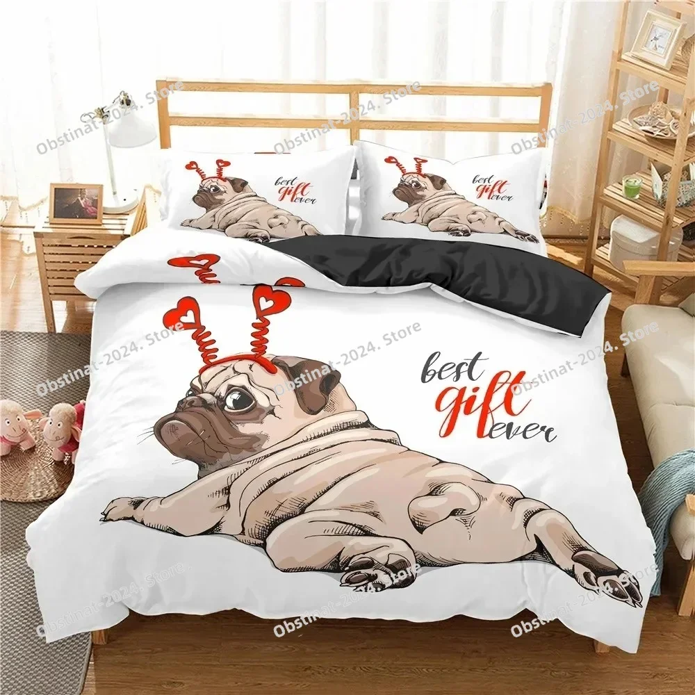 Animal Cartoon Pug Dog Bedding Set Printed single Comforter Quilt Bed Cover Duvet Cover Pillow Case 3 Pieces Set Kids Adult Size
Animal Cartoon Pug Dog Bedding Set Printed single Comforter Quilt Bed Cover Duvet Cover Pillow Case 3 Pieces Set Kids Adult Size