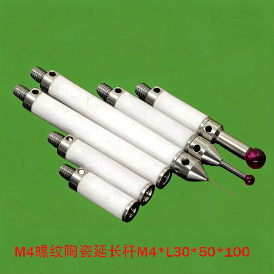 CNC machine measuring needle M4 thread ceramic extension rod M4 * L30 * 50 * 100 ceramic extension rod customized non-standard
CNC machine measuring needle M4 thread ceramic extension rod M4 * L30 * 50 * 100 ceramic extension rod customized non-standard