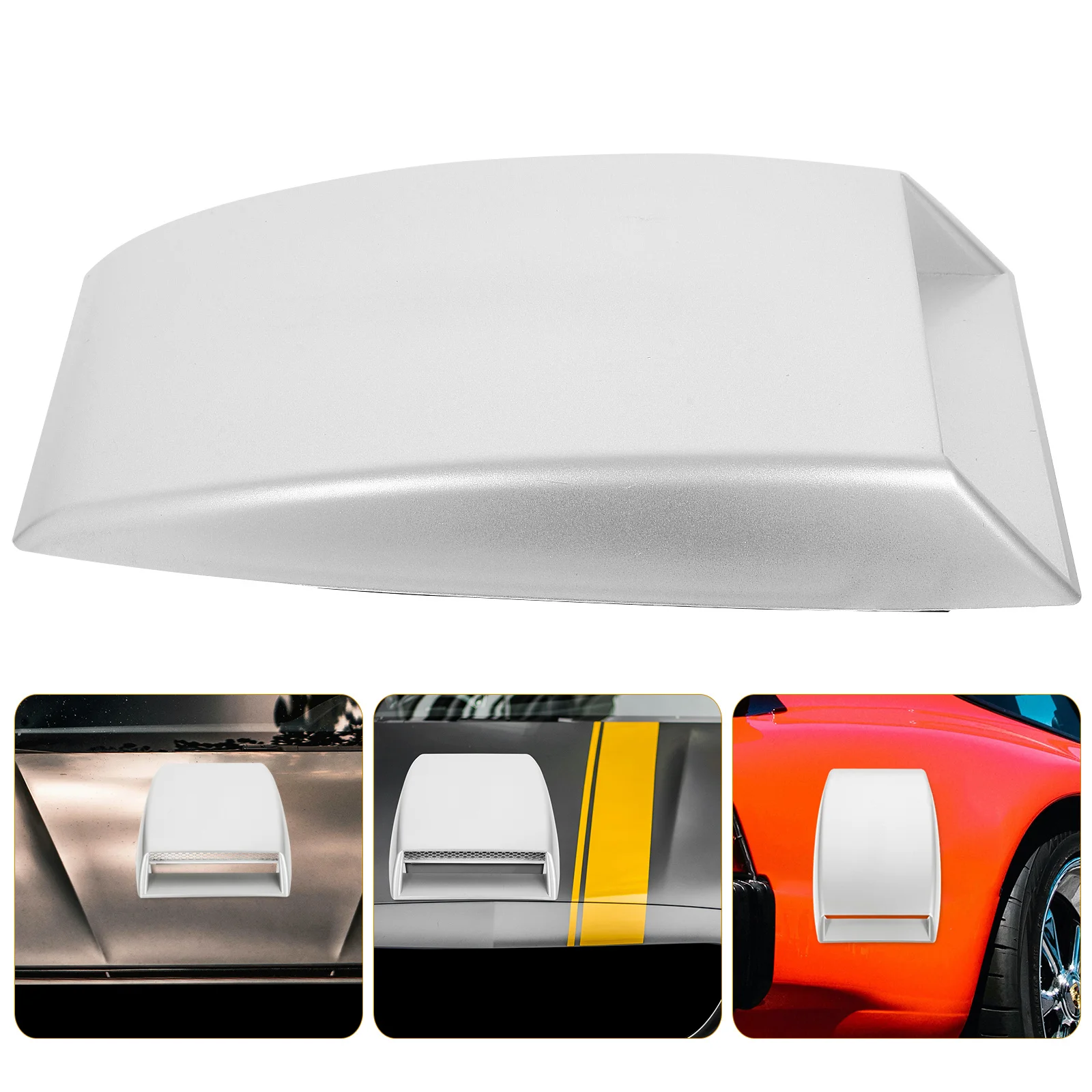 Universal Fake Hood Scoop Silver Air Flow Vent Sticker Decorative Trim For Car Roof Body Engine Cover Racing Style Adhesive
Universal Fake Hood Scoop Silver Air Flow Vent Sticker Decorative Trim For Car Roof Body Engine Cover Racing Style Adhesive