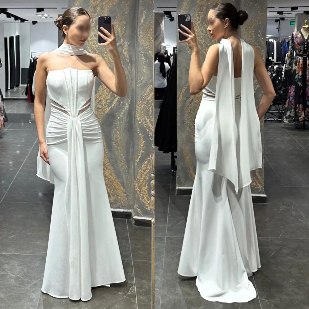 Customized Jersey Pleat Glitter Strapless Trumpet Long Dresses Bespoke Occasion Evening Gown Woman Elegant Party Wedding Guest
Customized Jersey Pleat Glitter Strapless Trumpet Long Dresses Bespoke Occasion Evening Gown Woman Elegant Party Wedding Guest