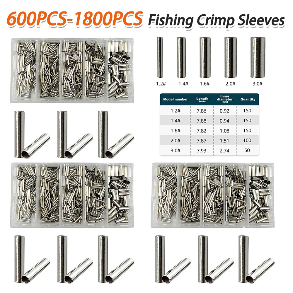 1800-600pcs Fishing Crimp Sleeves Fishing Line Connector Wire Pipe Crimp Sleeves Carp Fishing Accessories Pesca
1800-600pcs Fishing Crimp Sleeves Fishing Line Connector Wire Pipe Crimp Sleeves Carp Fishing Accessories Pesca