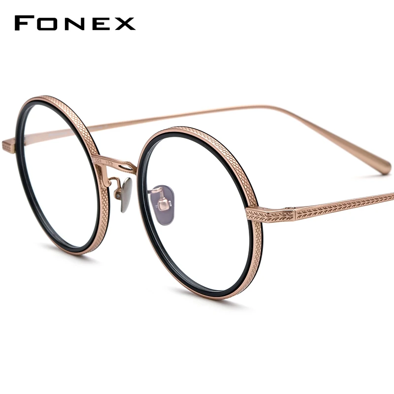 FONEX Acetate Titanium Glasses Men Retro Round Eyeglasses 2023 New Women Grace Eyewear N-026R
FONEX Acetate Titanium Glasses Men Retro Round Eyeglasses 2023 New Women Grace Eyewear N-026R
