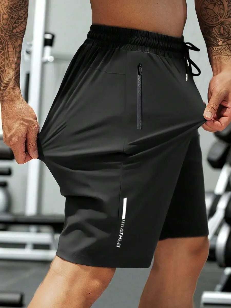 Mens Quick Dry Stretch Shorts With Zipper Pocket Reflective Design Casual Drawstring Sports Shorts
Mens Quick Dry Stretch Shorts With Zipper Pocket Reflective Design Casual Drawstring Sports Shorts