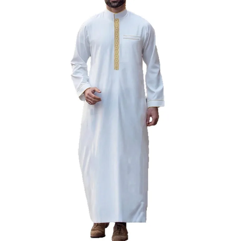 Arabic Mens Thobe Embroidered Long Sleeve Loose Fit Islamic Jubbah Formal Wear
Arabic Mens Thobe Embroidered Long Sleeve Loose Fit Islamic Jubbah Formal Wear