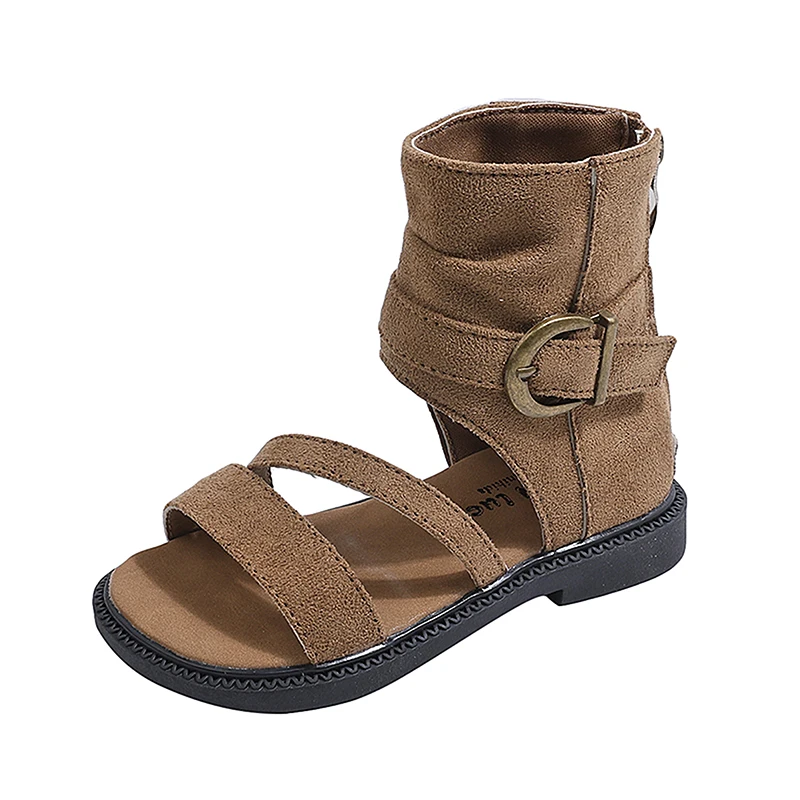 Girls Gladiator Sandals Open Toe Kids Summer Ankle Boots with Buckle Children Casual Flats High-top Sandals Back Zipper
Girls Gladiator Sandals Open Toe Kids Summer Ankle Boots with Buckle Children Casual Flats High-top Sandals Back Zipper