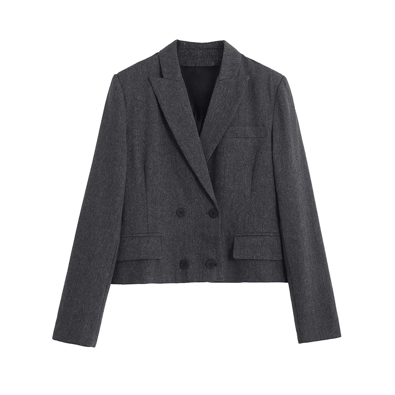 YENKYE Women Gray Double Breasted Crop Blazer Long Sleeve Lapel Collar Elegant Office Suit Jacket Female High Street Coat
YENKYE Women Gray Double Breasted Crop Blazer Long Sleeve Lapel Collar Elegant Office Suit Jacket Female High Street Coat