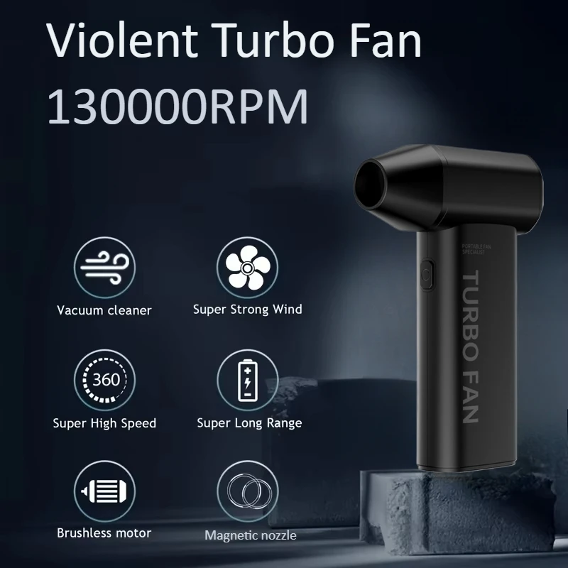 New Air Blower 130000RPM Handheld Turbo Jet Fan Electric Powerful Large Wind Hair Dryer High-Speed Turbo Rechargeable Blower
New Air Blower 130000RPM Handheld Turbo Jet Fan Electric Powerful Large Wind Hair Dryer High-Speed Turbo Rechargeable Blower
