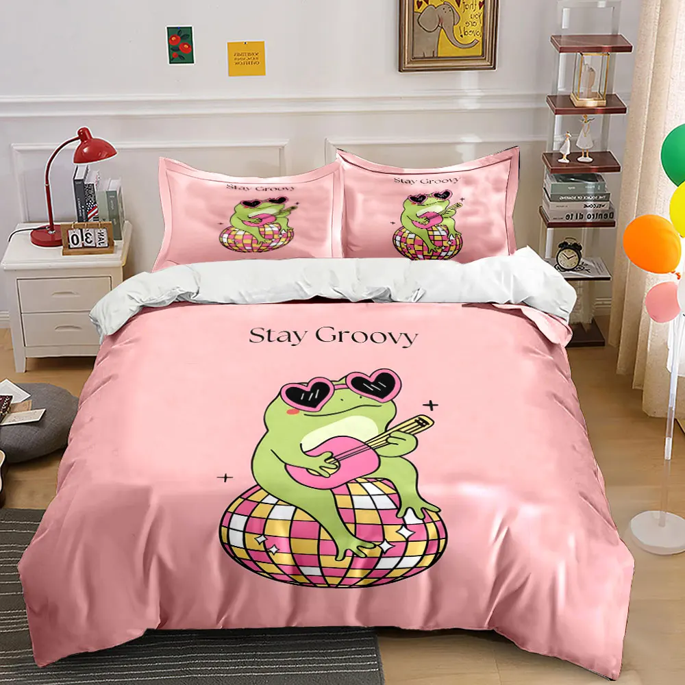 Frog with pink guitar on disco ball Printed Duvet Cover Set 1 Duvet Cover+2 Pillowcase Multi Size Bedroom Bedding Decor
Frog with pink guitar on disco ball Printed Duvet Cover Set 1 Duvet Cover+2 Pillowcase Multi Size Bedroom Bedding Decor