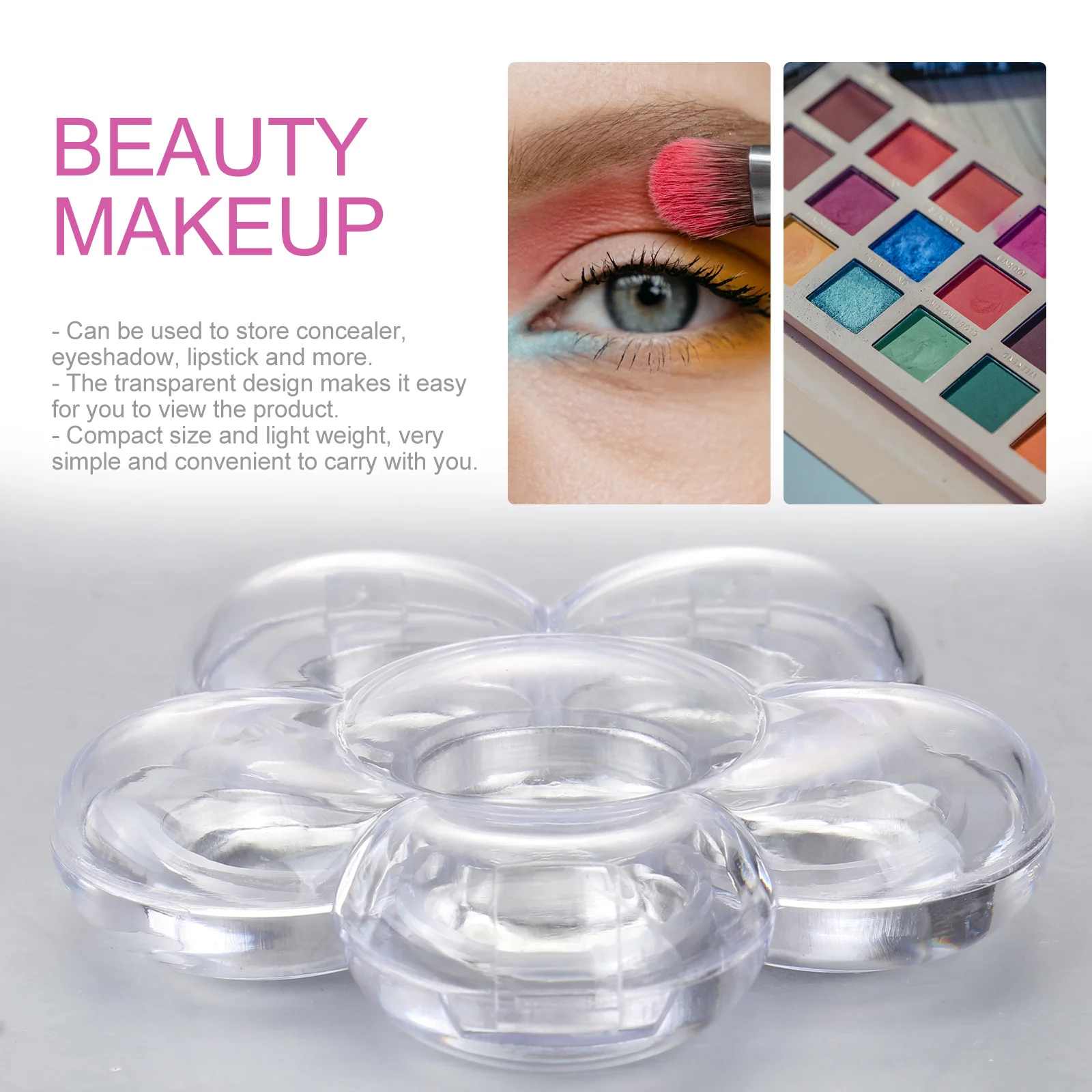 8Pcs Sub-Packaging Boxes Six-Grid Plum Blossom Design Transparent Compartment for Eyeshadow Lipstick Concealer Travel Makeup
8Pcs Sub-Packaging Boxes Six-Grid Plum Blossom Design Transparent Compartment for Eyeshadow Lipstick Concealer Travel Makeup