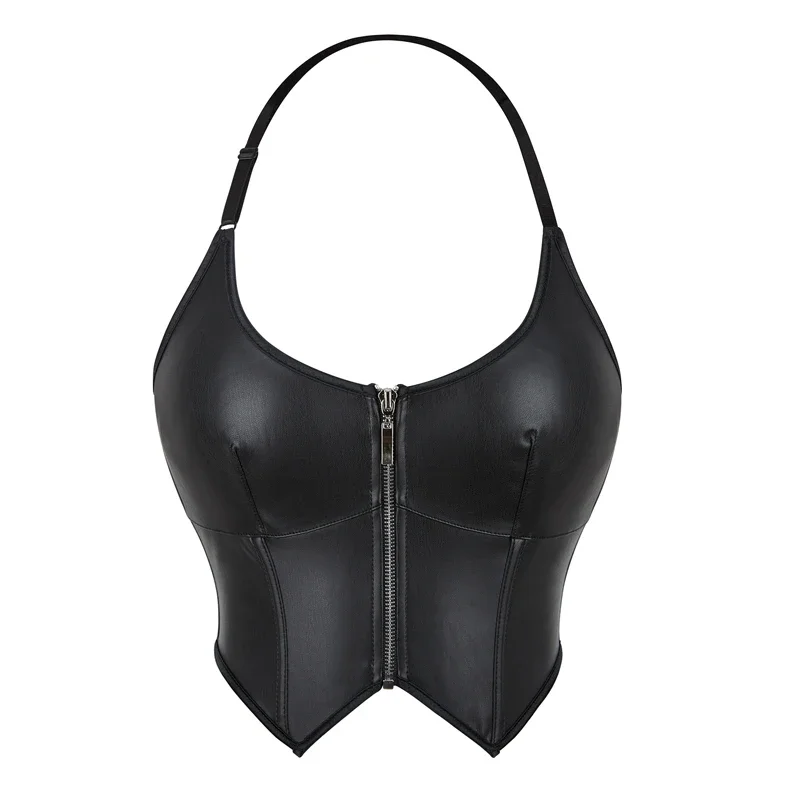 Black Steampunk PU Leather Corset Crop Top Halter Lace Up Overbust Women Zipper Corselet Body Shaper Sexy Lingerie
Black Steampunk PU Leather Corset Crop Top Halter Lace Up Overbust Women Zipper Corselet Body Shaper Sexy Lingerie