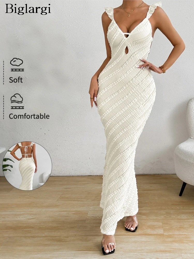 Summer Sleeveless Slip Dress Women Ruffle Pleated Irregular Patchwork Fashion Backless Sexy Ladies Long Dresses Slim Woman Dress
Summer Sleeveless Slip Dress Women Ruffle Pleated Irregular Patchwork Fashion Backless Sexy Ladies Long Dresses Slim Woman Dress