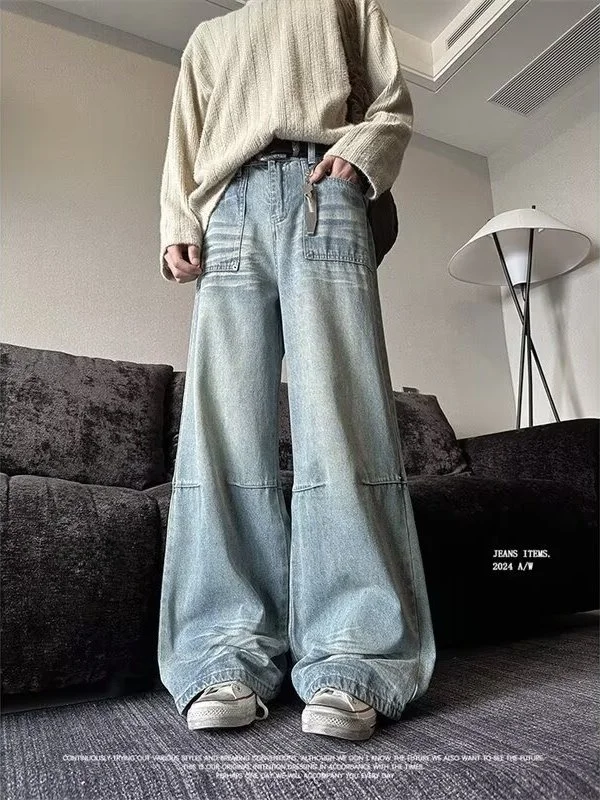 Retro Men's Jeans Straight Leg Loose Fit Casual Waed Denim Pants mid Waist Button Closure Four Seasons Wear Comfortable
Retro Men's Jeans Straight Leg Loose Fit Casual Waed Denim Pants mid Waist Button Closure Four Seasons Wear Comfortable