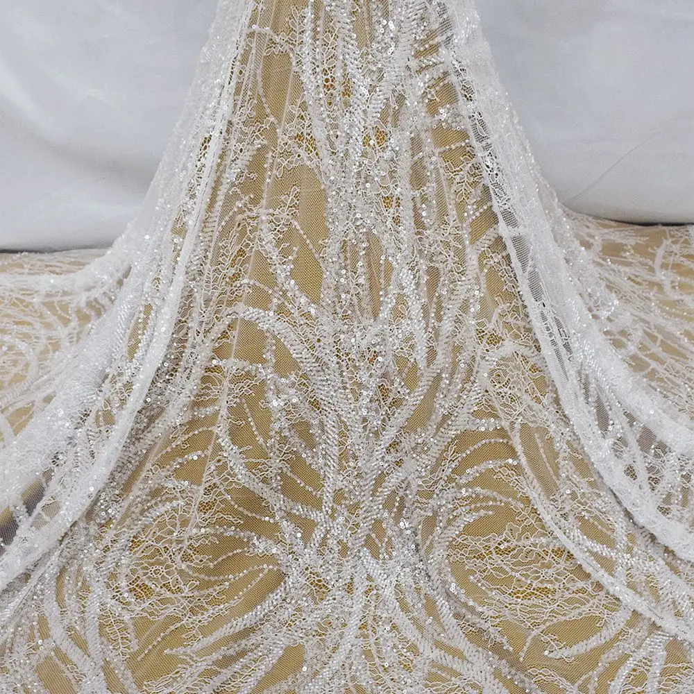 1 Yard Pure White Embroidered Nigerian Lace Fabric French Tulle Eyelash Chantilly Traditional Wedding Dress DIY HY2409-2
1 Yard Pure White Embroidered Nigerian Lace Fabric French Tulle Eyelash Chantilly Traditional Wedding Dress DIY HY2409-2