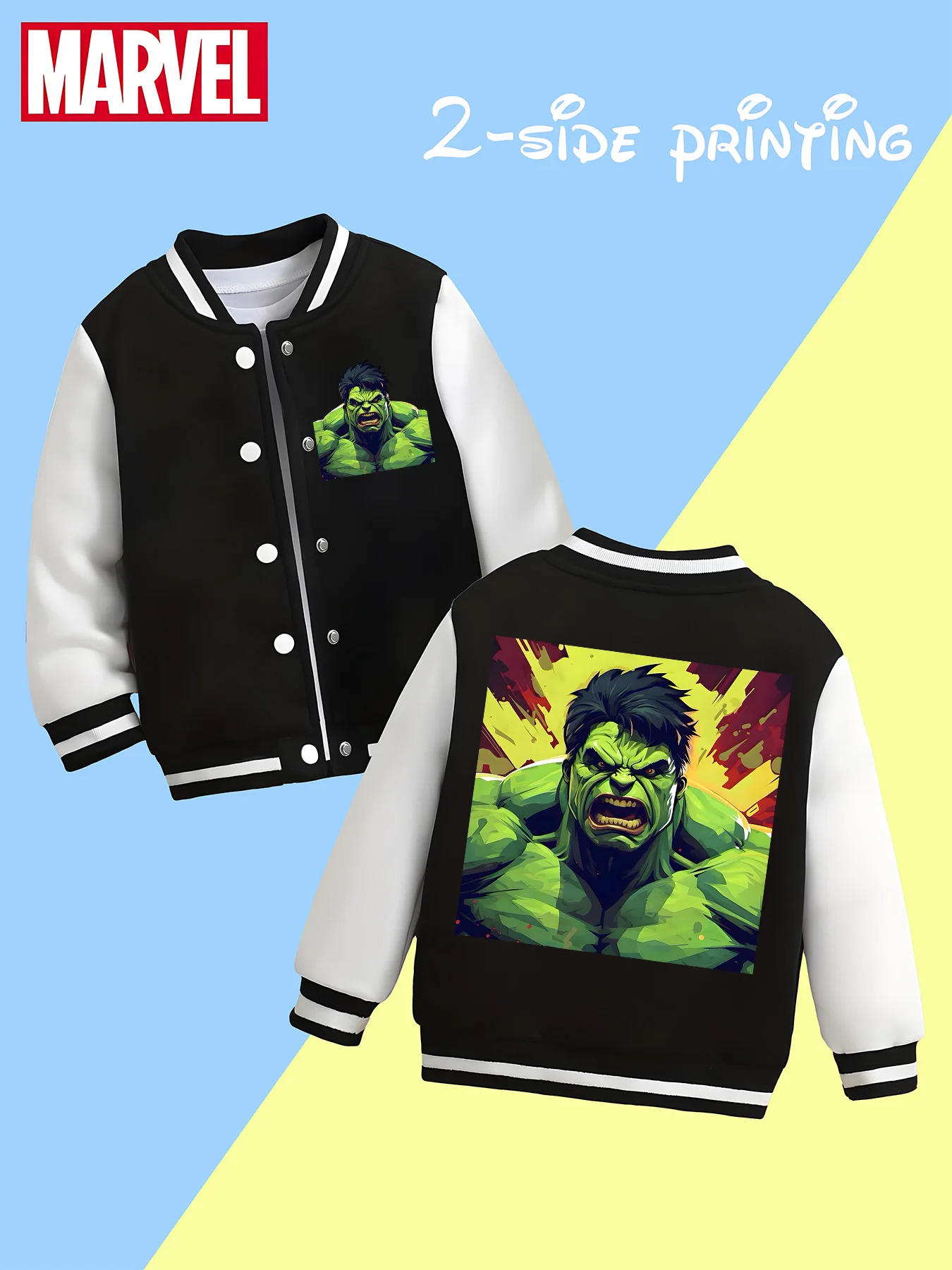 Детская бейсбольная куртка MINISO Marvel Hulk Runaway — двусторонняя печать, яркие и мощные цвета, мягкая и приятная для кожи.
Детская бейсбольная куртка MINISO Marvel Hulk Runaway — двусторонняя печать, яркие и мощные цвета, мягкая и приятная для кожи.