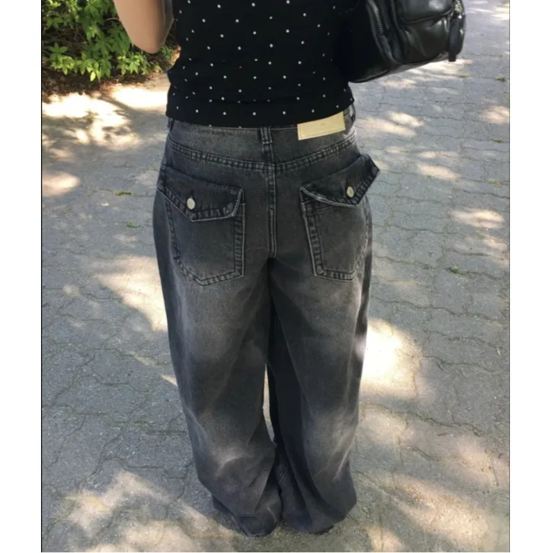 New 2026 Summer Korean Style Chic Washed Denim Pants with Pocket Design Vintage Look Loose Wide Leg Jeans Casual Cotton Blend
New 2026 Summer Korean Style Chic Washed Denim Pants with Pocket Design Vintage Look Loose Wide Leg Jeans Casual Cotton Blend