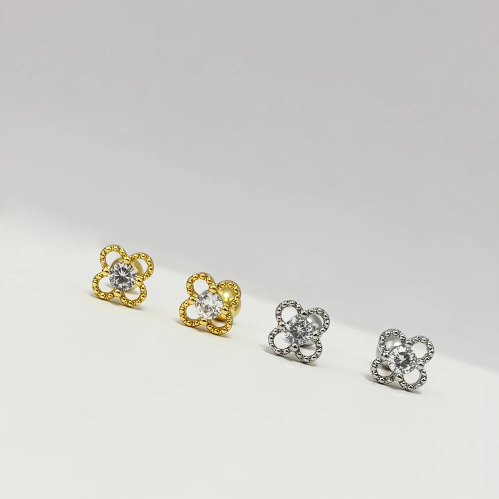 Cute Small Copper Zircon Hollow Flower Stud Earring Gold Color Steel Helix Bar Ear Cartilage Piercing Cuff Jewelry Wholesale
Cute Small Copper Zircon Hollow Flower Stud Earring Gold Color Steel Helix Bar Ear Cartilage Piercing Cuff Jewelry Wholesale