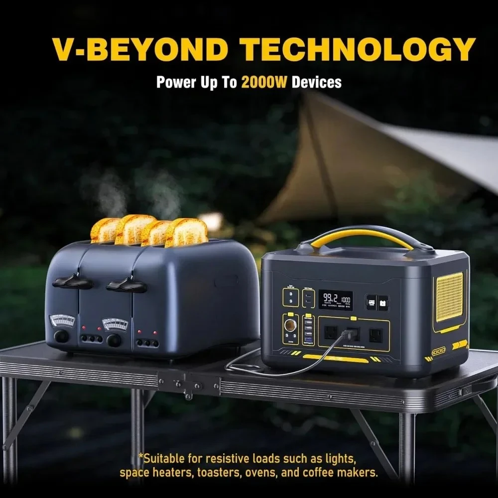 A Portable Power Station 1000W (Peak 2000W) 1408Wh LiFePO4 Battery Powered Generator with 3x Pure Sine Wave 1000W AC Outlets
A Portable Power Station 1000W (Peak 2000W) 1408Wh LiFePO4 Battery Powered Generator with 3x Pure Sine Wave 1000W AC Outlets