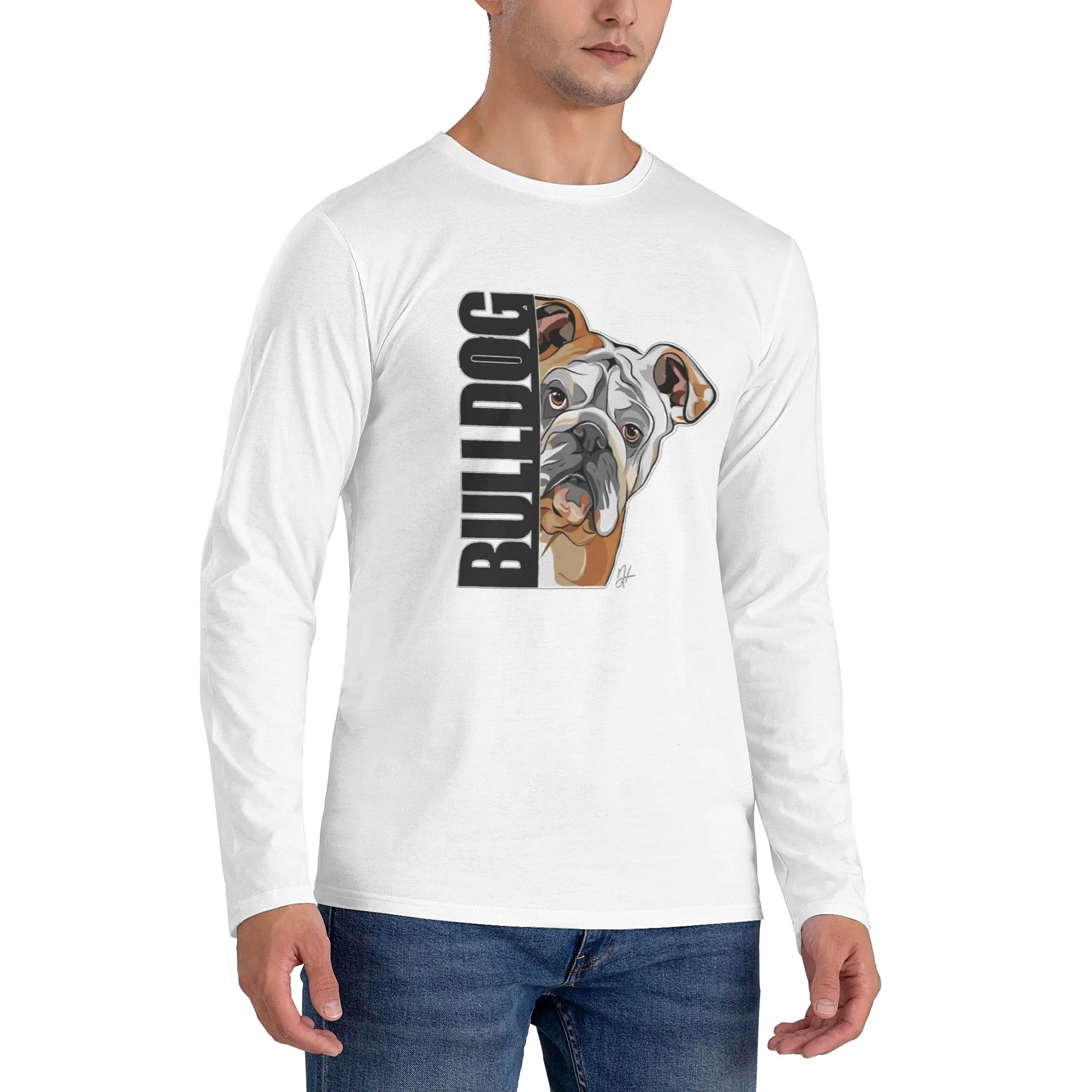 Забавные английские собаки бульдога, мужская футболка с длинными рукавами, модные футболки с круглым вырезом, весенние и осенние мужские топы
Забавные английские собаки бульдога, мужская футболка с длинными рукавами, модные футболки с круглым вырезом, весенние и осенние мужские топы