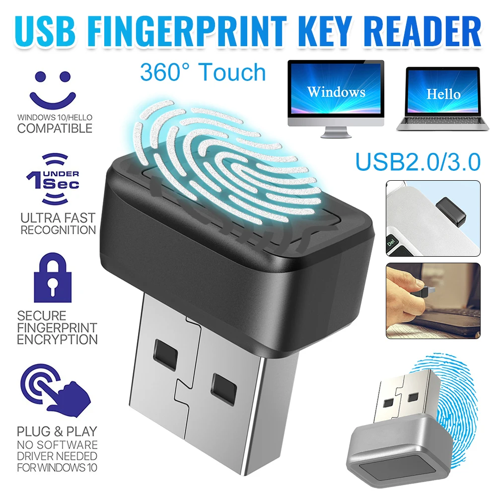USB Fingerprint Key Reader FIDO U2F Biometric Fingerprint Scanner Windows Hello Anti-Spoofing Biometric Mini Security Key Dongle
USB Fingerprint Key Reader FIDO U2F Biometric Fingerprint Scanner Windows Hello Anti-Spoofing Biometric Mini Security Key Dongle