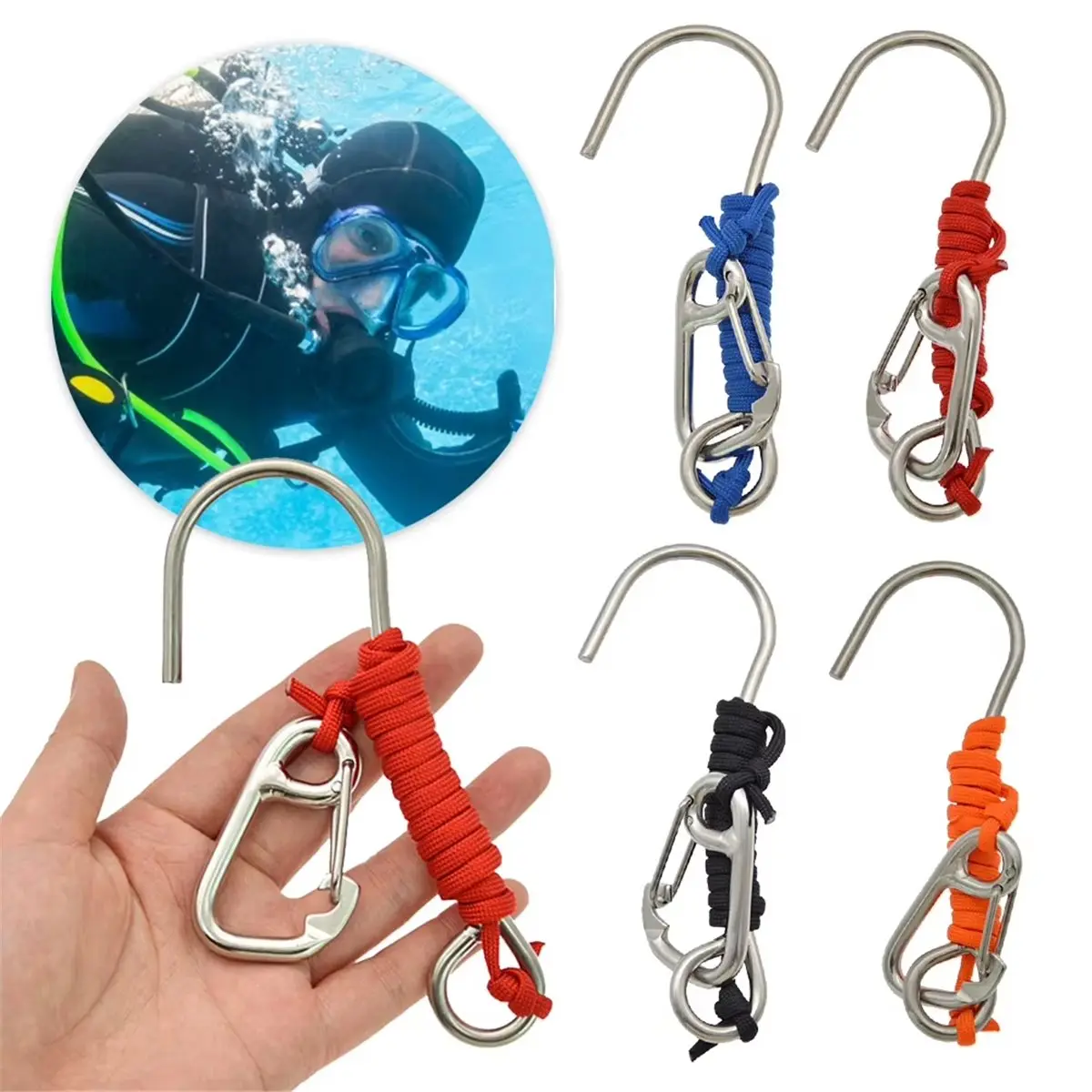 T34C Scuba Diving Reef Hook 120cm Spiral Coil Lanyard Diving Stainless Steel Single Hook Diving Drift Reef Hook A
T34C Scuba Diving Reef Hook 120cm Spiral Coil Lanyard Diving Stainless Steel Single Hook Diving Drift Reef Hook A
