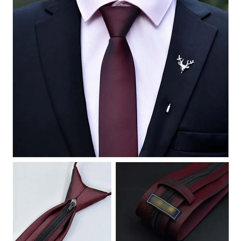 Wine Red Solid Color Pre-Tied Zipper Neck Tie Men Business Formal Classic Design Suitable for Weddings Celebrations
Wine Red Solid Color Pre-Tied Zipper Neck Tie Men Business Formal Classic Design Suitable for Weddings Celebrations