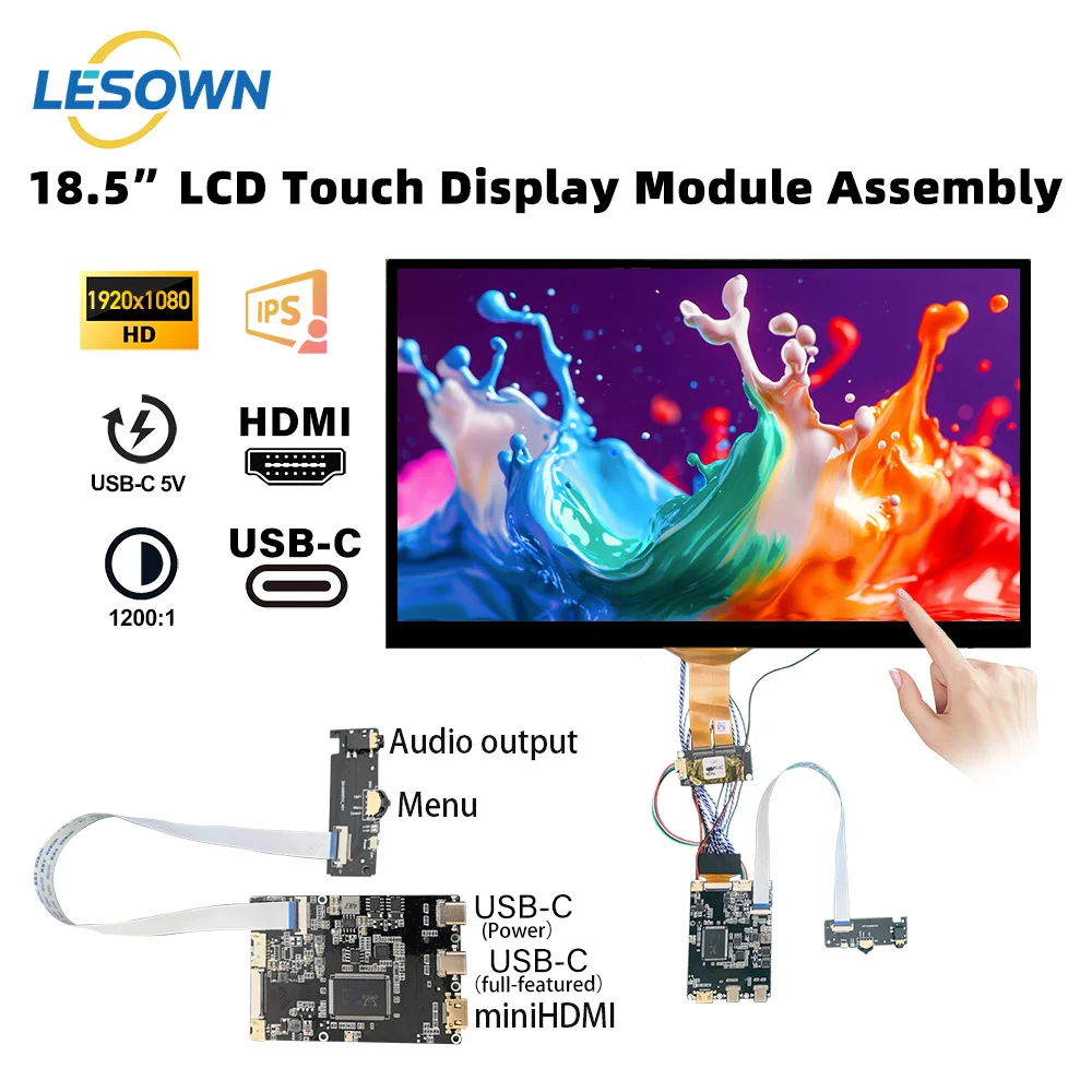 LESOWN 18.5 Inch 1080p Touch Display Module 1920x1080 Auxiliary Secondary Screen 120Hz 1200:1 IPS LCD Extra Screen for Laptop
LESOWN 18.5 Inch 1080p Touch Display Module 1920x1080 Auxiliary Secondary Screen 120Hz 1200:1 IPS LCD Extra Screen for Laptop