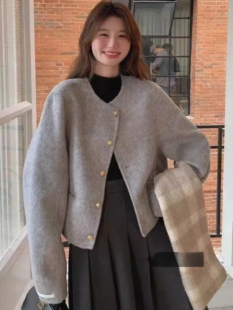 Ele ey ort Woolen Coat Women's round Ne Spring Faion Lady Small Size Name Brand Commuter Sle Loose Fit Coat
Ele ey ort Woolen Coat Women's round Ne Spring Faion Lady Small Size Name Brand Commuter Sle Loose Fit Coat