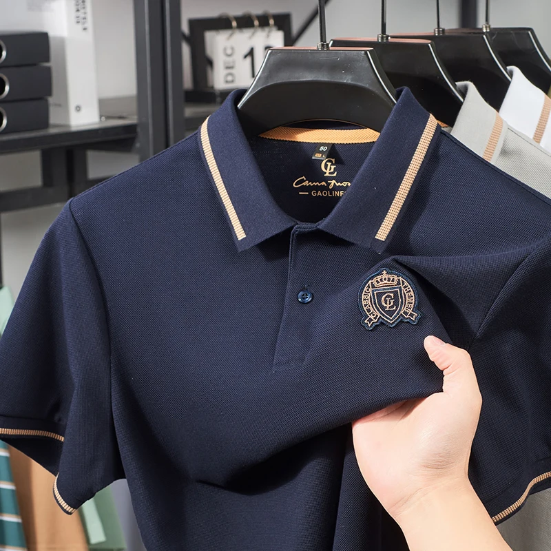 Luxury Brand Men's Polo Shirt Lapel Letter Embroid Badge Short-sleeve 100Cotton T-shirt Summer New Business Casual Fashion Men's
Luxury Brand Men's Polo Shirt Lapel Letter Embroid Badge Short-sleeve 100Cotton T-shirt Summer New Business Casual Fashion Men's