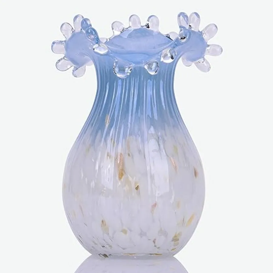 Blown Glass vase, Wide Mouth vase, Modern Art Deco Glass vase for Home Living Room Office Dining Table Centrepiece Bookshelf an
Blown Glass vase, Wide Mouth vase, Modern Art Deco Glass vase for Home Living Room Office Dining Table Centrepiece Bookshelf an