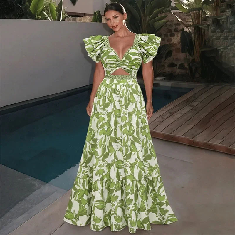 New Women Summer Sexy Ruffle V Neck Green Print Cut Out Swimsuit Sets Lace Up Women Swimwear Set Push Up Bathing Suit
New Women Summer Sexy Ruffle V Neck Green Print Cut Out Swimsuit Sets Lace Up Women Swimwear Set Push Up Bathing Suit