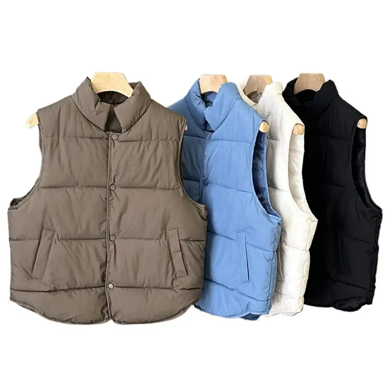 Casual Sleeveless Winter Women Vests Jackets Fashion Warm Outerwear Stand Collar Elegant Temperament Solid Simple Cotton Coats
Casual Sleeveless Winter Women Vests Jackets Fashion Warm Outerwear Stand Collar Elegant Temperament Solid Simple Cotton Coats