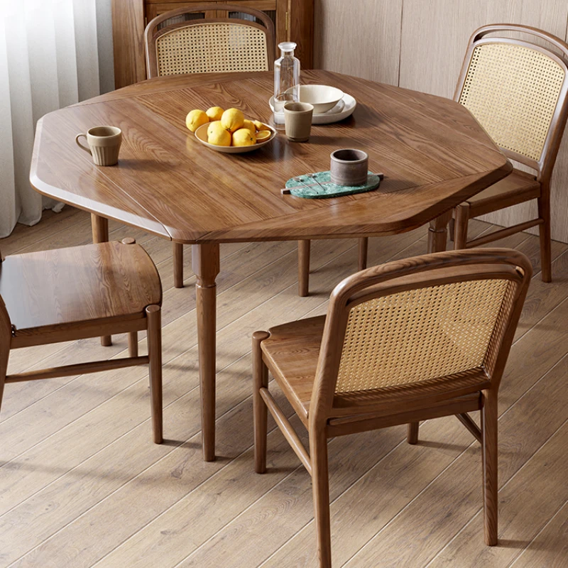 Nordic all solid wood deformable folding ash octagonal square table round dual-purpose dining table and chair combination
Nordic all solid wood deformable folding ash octagonal square table round dual-purpose dining table and chair combination