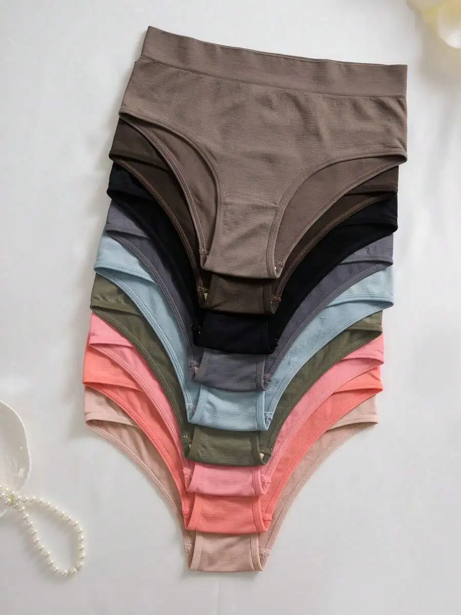 9 Pieces Women Solid Color Comfortable High Rise Panties Set
9 Pieces Women Solid Color Comfortable High Rise Panties Set