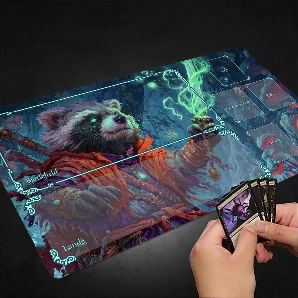 Игровой коврик Mysterious Raccoon Samurai MTG для карточных игр Magic, с прошитыми краями, нескользящий, прочный, настольный коврик для настольных игр и TCG
Игровой коврик Mysterious Raccoon Samurai MTG для карточных игр Magic, с прошитыми краями, нескользящий, прочный, настольный коврик для настольных игр и TCG