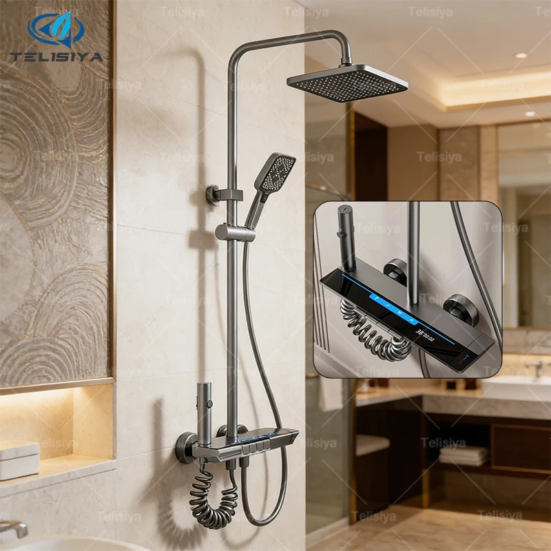 Gray Multifunctional Piano Keys Shower Set Household Hotel Digital Display Bathtub Shower Faucet Pressurized Shower System Set
Gray Multifunctional Piano Keys Shower Set Household Hotel Digital Display Bathtub Shower Faucet Pressurized Shower System Set