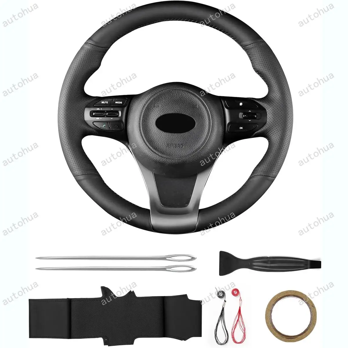 Hand-Stitched Steering Wheel Cover,Fit for Kia 2014 Optima Hybrid/2014 Optima,Non-Slip Breathable Microfiber Leather
Hand-Stitched Steering Wheel Cover,Fit for Kia 2014 Optima Hybrid/2014 Optima,Non-Slip Breathable Microfiber Leather