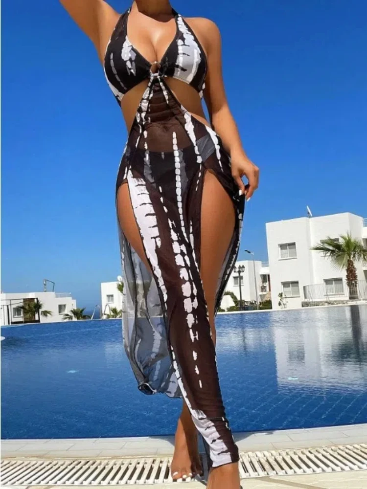 Summer Boho Bikini 3-Piece Set Floral Lace Mesh Cover Up Sexy See Through Swimwear High Waisted Beach Outfits Holiday Beachwear
Summer Boho Bikini 3-Piece Set Floral Lace Mesh Cover Up Sexy See Through Swimwear High Waisted Beach Outfits Holiday Beachwear