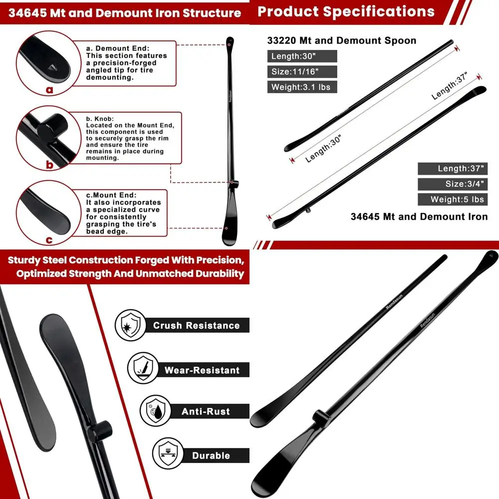 2 шт. шины, 34645, крепление для шин и утюг для демонтажа 37 дюймов, 3/4 дюйма | 33220 Ложка для демонтажа 30 дюймов, 11/16 дюймов, утюги для шин Heavy Dut
2 шт. шины, 34645, крепление для шин и утюг для демонтажа 37 дюймов, 3/4 дюйма | 33220 Ложка для демонтажа 30 дюймов, 11/16 дюймов, утюги для шин Heavy Dut