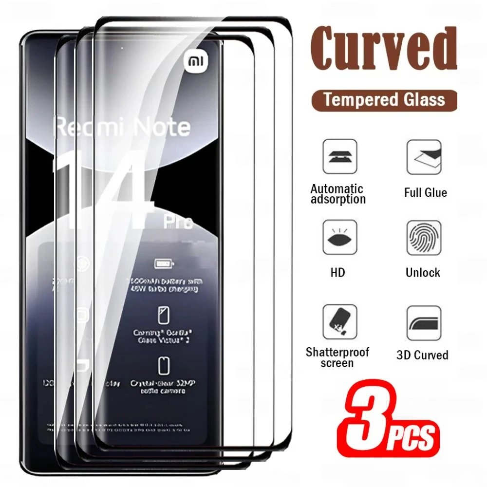 1-3Pcs Curved Tempered Glass For Redmi Note 14 Pro 5G Screen Protector Note14 Pro+ 14Pro Plus Note14Pro 14Pro+ Protective Film
1-3Pcs Curved Tempered Glass For Redmi Note 14 Pro 5G Screen Protector Note14 Pro+ 14Pro Plus Note14Pro 14Pro+ Protective Film