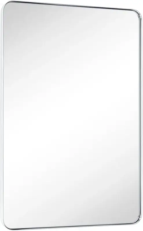 30x40'' Polished Nickel Rectangle Bathroom Vanity Mirror, Silver Metal Framed, Horizontal/Vertical Hanging
30x40'' Polished Nickel Rectangle Bathroom Vanity Mirror, Silver Metal Framed, Horizontal/Vertical Hanging