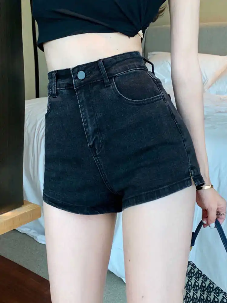 High Waist Slimming Straight Leg Short Jeans Women's Summer Sexy Versatile A-Line Three-quarter Length Black Hot Pants
High Waist Slimming Straight Leg Short Jeans Women's Summer Sexy Versatile A-Line Three-quarter Length Black Hot Pants