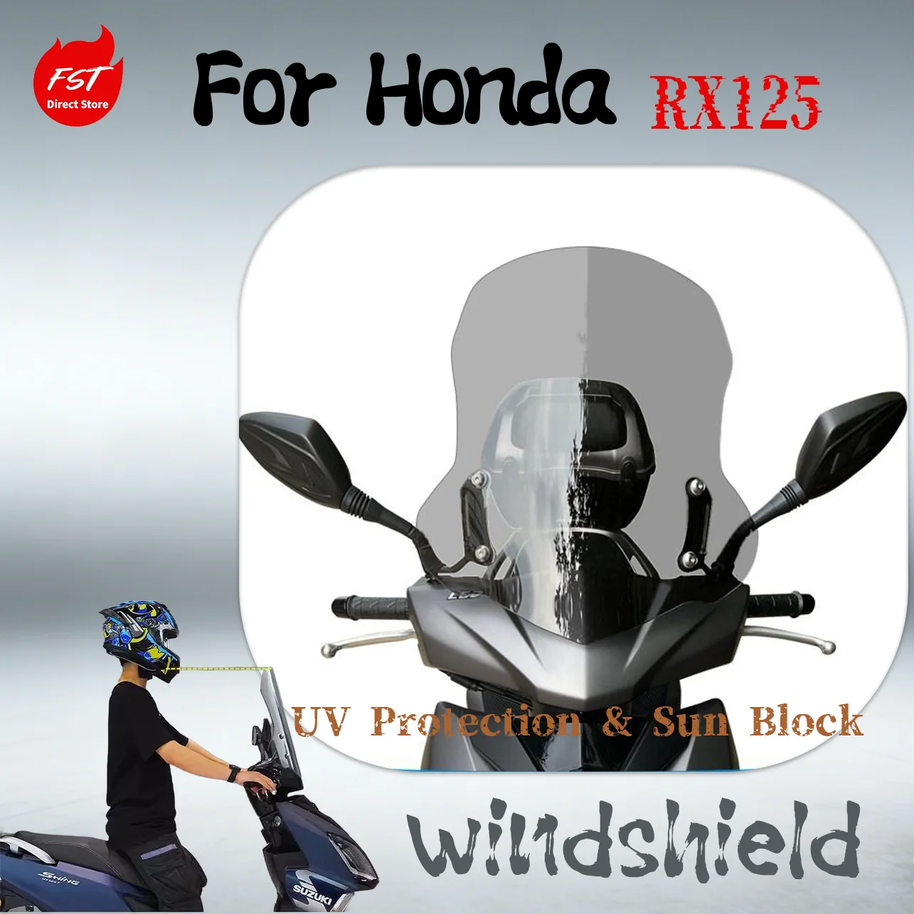 Adjustable Windshield for Honda RX125, High Clear Imported PC, Liftable Modified Wind Screen
Adjustable Windshield for Honda RX125, High Clear Imported PC, Liftable Modified Wind Screen
